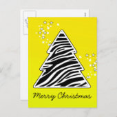 Yellow Zebra Christmas Tree Feiertagspostkarte (Vorne/Hinten)