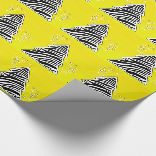 Yellow Zebra Christmas Tree Geschenkpapier (Ecke)