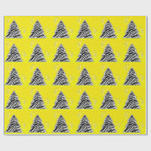 Yellow Zebra Christmas Tree Geschenkpapier (Flach)
