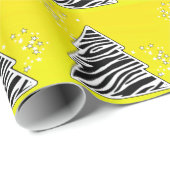 Yellow Zebra Christmas Tree Geschenkpapier (Rolleneckpunkt)