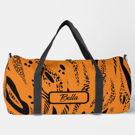 Yellow Zebra Pattern Duffle Bag (Vorderseite)