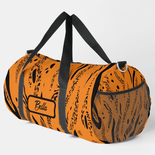 Yellow Zebra Pattern Duffle Bag (Rechte Ecke)