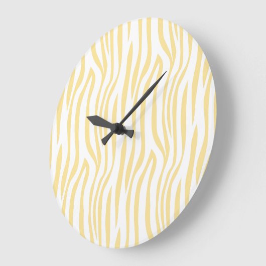 Yellow Zebra Pattern Wall clock Große Wanduhr (Winkel)