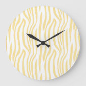 Yellow Zebra Pattern Wall clock Große Wanduhr (Vorderseite)