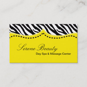 Yellow Zebra Print Animal Muster Business Card Visitenkarte