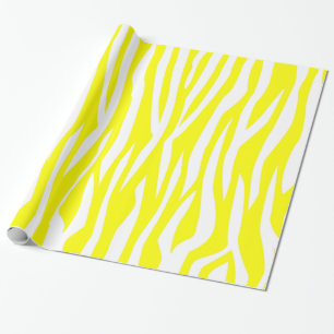 Yellow Zebra Print Geschenkpapier