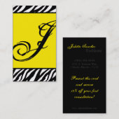 Yellow Zebra Print Patches Business Card Visitenkarte (Vorne/Hinten)
