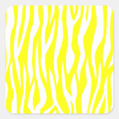 Yellow Zebra Print Quadratischer Aufkleber (Vorderseite)