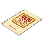 Yellow Zero F*s Give Spiral Notebook Notizblock (Linke Seite)