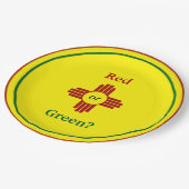 Yellow Zia Sun Puro Nuevo Mexiko Pappteller (Schrägansicht)