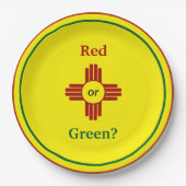 Yellow Zia Sun Puro Nuevo Mexiko Pappteller (Vorderseite)