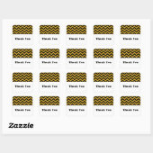 Yellow Zickzack Glitzer Danke Stickers (Blatt)
