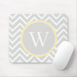 Yellow Zickzack Monogram Mouse Pad Mousepad