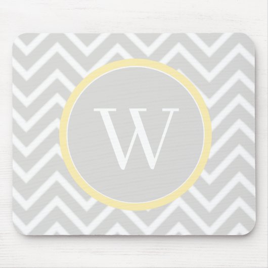 Yellow Zickzack Monogram Mouse Pad Mousepad (Vorne)