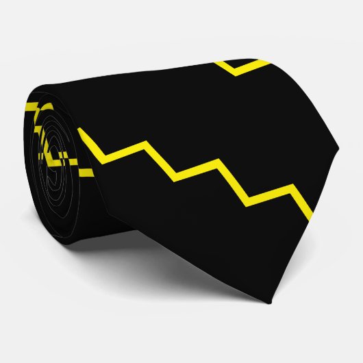 Yellow Zig Zag Krawatte (Gerollt)