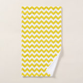 Yellow Zigzag, gelb Zickzack, geometrisches Muster Badhandtuch Set (Handtuch)