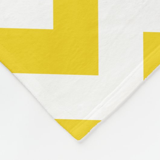Yellow Zigzag, gelb Zickzack, geometrisches Muster Fleecedecke (Ecke)