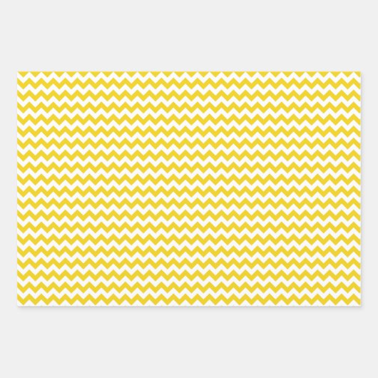 Yellow Zigzag, gelb Zickzack, geometrisches Muster Geschenkpapier Set (Vorderseite)