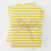 Yellow Zigzag, gelb Zickzack, geometrisches Muster Geschenkpapier Set (Beispiel)