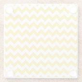 Yellow Zigzag, gelb Zickzack, geometrisches Muster Glasuntersetzer (Rückseite)