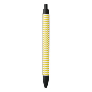 Yellow Zigzag, gelb Zickzack, geometrisches Muster Kugelschreiber