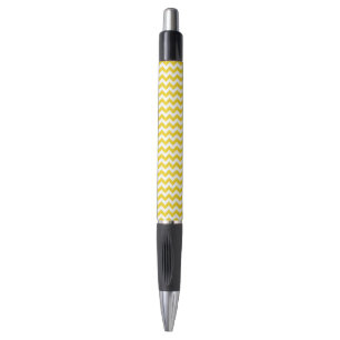Yellow Zigzag, gelb Zickzack, geometrisches Muster Kugelschreiber