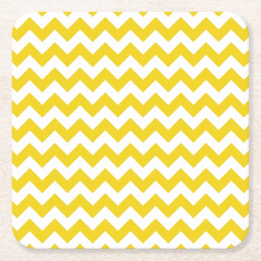 Yellow Zigzag, gelb Zickzack, geometrisches Muster Rechteckiger Pappuntersetzer (Vorderseite)