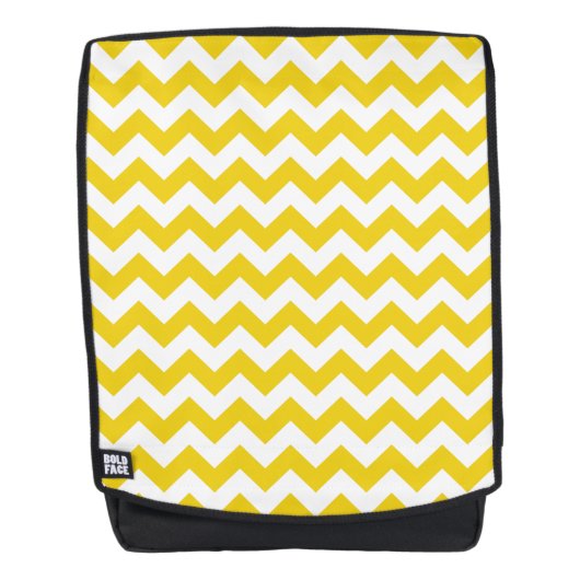 Yellow Zigzag, gelb Zickzack, geometrisches Muster Rucksack (Vorderseite)