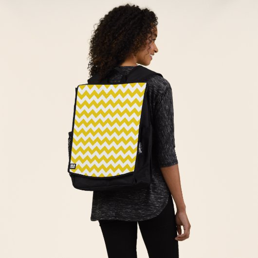 Yellow Zigzag, gelb Zickzack, geometrisches Muster Rucksack (Ausgewaschen)