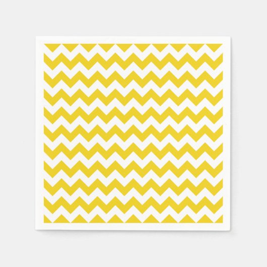 Yellow Zigzag, gelb Zickzack, geometrisches Muster Serviette (Vorderseite)