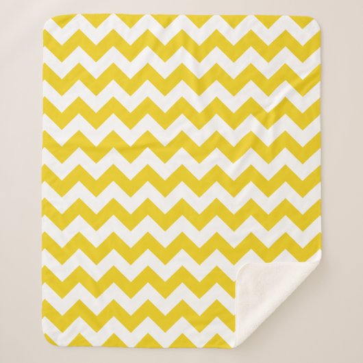 Yellow Zigzag, gelb Zickzack, geometrisches Muster Sherpadecke (Vorderseite)