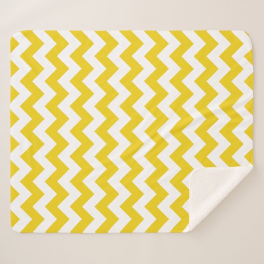 Yellow Zigzag, gelb Zickzack, geometrisches Muster Sherpadecke (Vorderseite (Horizontal))