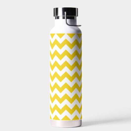 Yellow Zigzag, gelb Zickzack, geometrisches Muster Trinkflasche (Links)