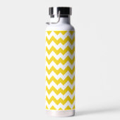 Yellow Zigzag, gelb Zickzack, geometrisches Muster Trinkflasche (Rechts)