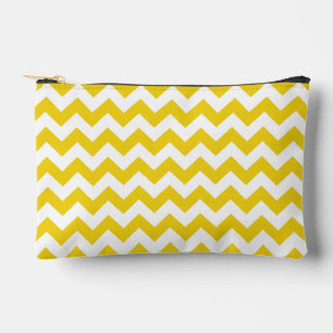 Yellow Zigzag, gelb Zickzack, geometrisches Muster Zubehörtasche