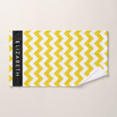 Yellow Zigzag, gelb Zickzack, Ihr Name Badhandtuch Set (Handtuch)