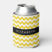 Yellow Zigzag, gelb Zickzack, Ihr Name Dosenkühler (Kanne Vorderseite)