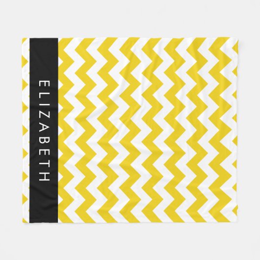 Yellow Zigzag, gelb Zickzack, Ihr Name Fleecedecke (Vorderseite (Horizontal))