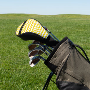 Yellow Zigzag, gelb Zickzack, Ihr Name Golf Headcover