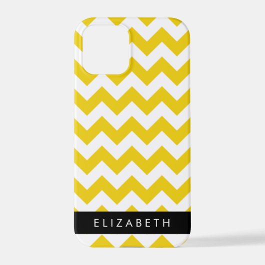 Yellow Zigzag, gelb Zickzack, Ihr Name iPhone Hülle (Rückseite)