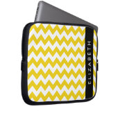 Yellow Zigzag, gelb Zickzack, Ihr Name Laptopschutzhülle (Vorne Rechts)