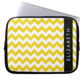 Yellow Zigzag, gelb Zickzack, Ihr Name Laptopschutzhülle (Vorderseite)