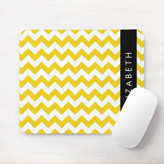 Yellow Zigzag, gelb Zickzack, Ihr Name Mousepad (Mit Mouse)