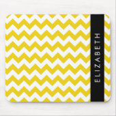Yellow Zigzag, gelb Zickzack, Ihr Name Mousepad (Vorne)