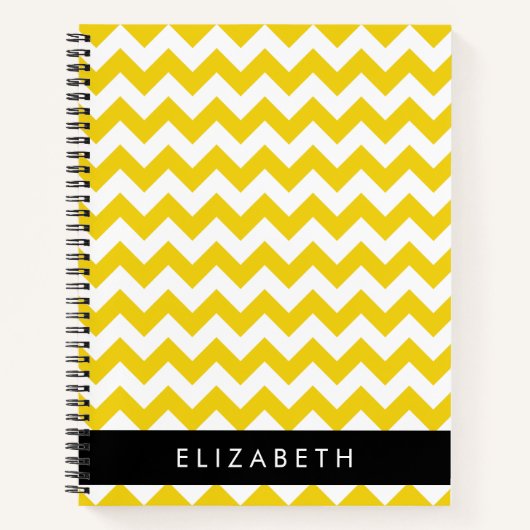 Yellow Zigzag, gelb Zickzack, Ihr Name Notizblock (Vorderseite)
