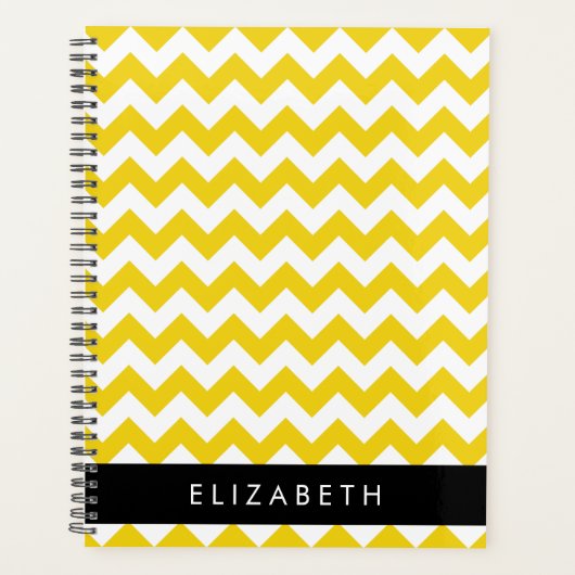 Yellow Zigzag, gelb Zickzack, Ihr Name Planer (Vorderseite)