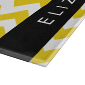 Yellow Zigzag, gelb Zickzack, Ihr Name Schneidebrett (Ecke)