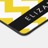 Yellow Zigzag, gelb Zickzack, Ihr Name Schreibtischunterlage (Ecke)