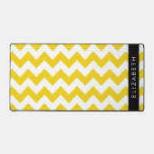 Yellow Zigzag, gelb Zickzack, Ihr Name Schreibtischunterlage (Vorderseite)