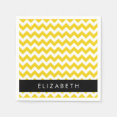 Yellow Zigzag, gelb Zickzack, Ihr Name Serviette (Vorderseite)